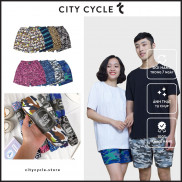 [Màu Ngẫu Nhiên] Quần đùi họa tiết City Cycle quần ngủ trơn form vừa dáng unisex Hàn Quốc